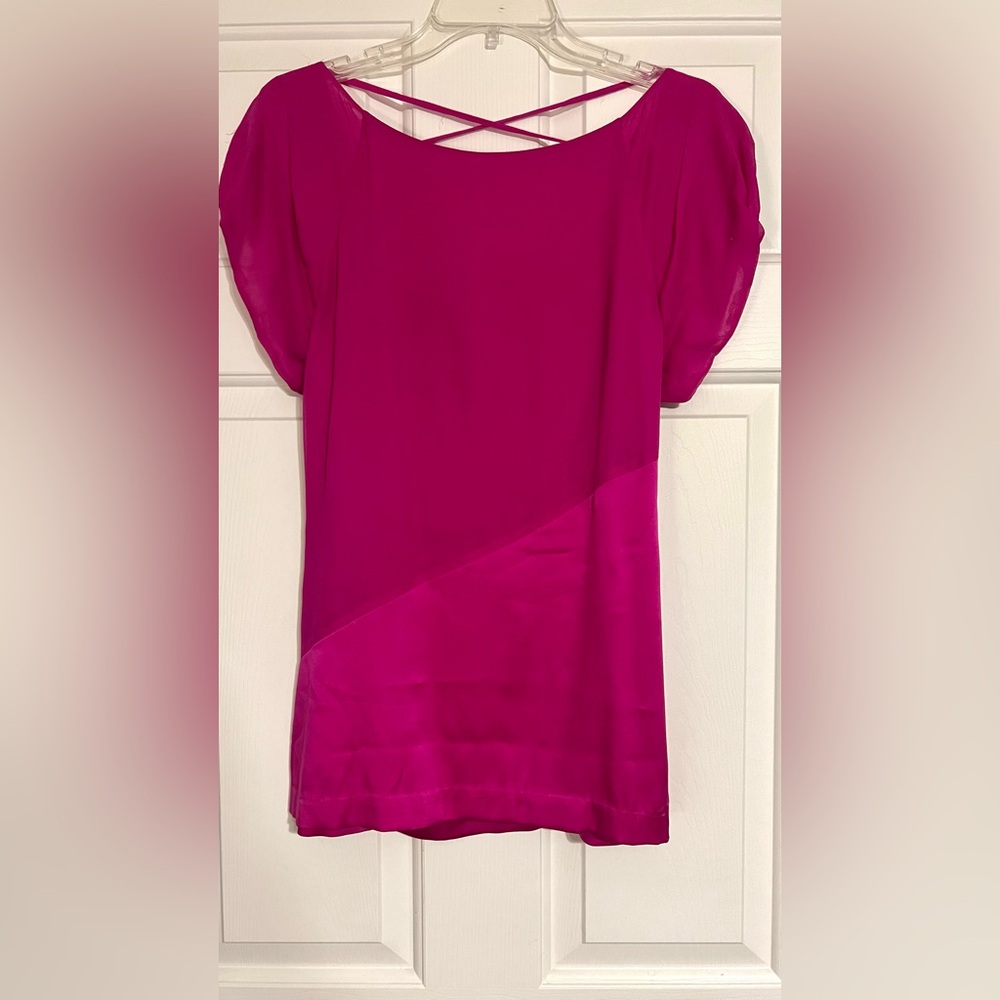 Diane von Furstenberg DVF Silk pink top size 4